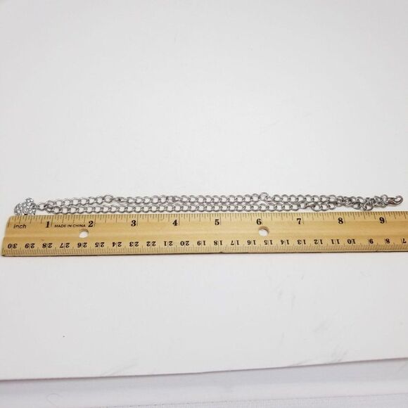 Vintage Disney Mickey Rhinestone Pendant Charm Necklace, Silver Tone Chain - Picture 4 of 5